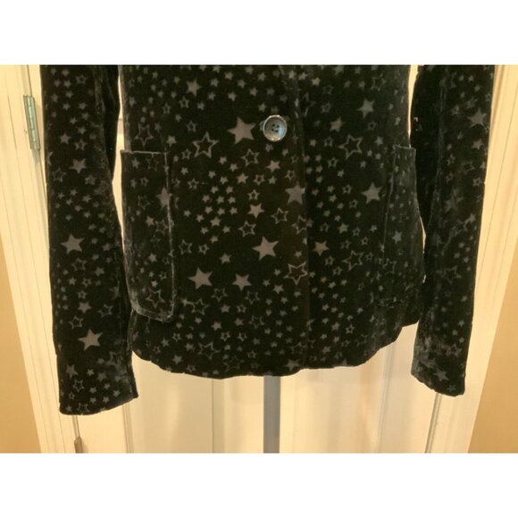 Marciano Black Velvet Star Blazer, Size 0 - Picture 3 of 9